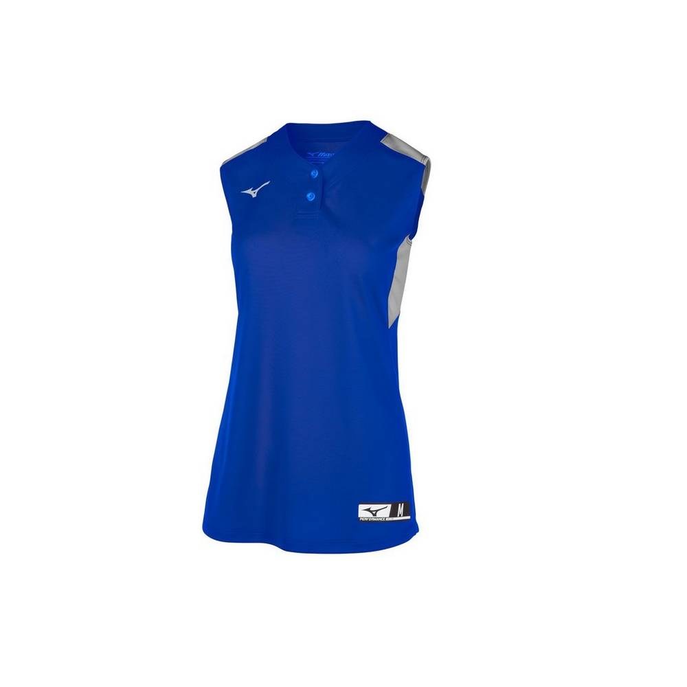 Damske Dresy Mizuno Aerolite 2-Button Sleeveless Softball Kráľovská Modrá/Siva Vypredaj NTEZ29416